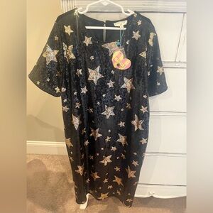 Hayden Girls Sequined Star Pattern Shift Dress